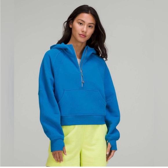 lululemon athletica Tops - Lululemon Cropped Half Zip Scuba Jacket Poolside XS/S